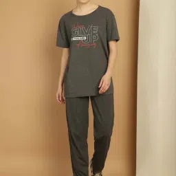 Vimal Jonney Grey Cotton Printed Sports T-Shirt Track Pant Set-image-16