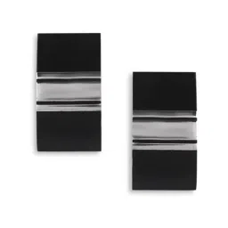The Real Effect London 800 Silver Celosia Rhodium Plated Black Cufflinks for Men-image-74