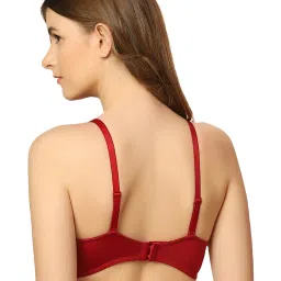 Triumph Red Self Design Under-Wired Medium Coverage Bralette Bra image 2