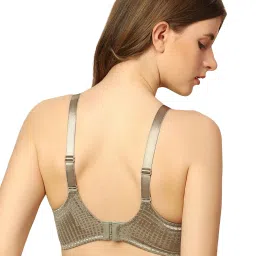 Triumph Green Self Design Under-Wired Full Coverage Minimizer Bra image 2