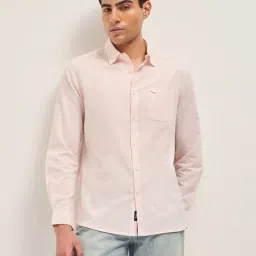 The Bear House Pink Slim Fit Solid Shirt-picture-24