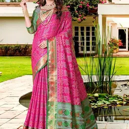 jayant creation Bandhani Zari Pure Silk Patola Saree-picture-39
