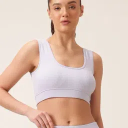 Clovia Purple Polyester Solid Sports Bra-image-8