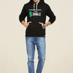Campus Sutra Black Printed Hooded Sweatshirt-picture-34