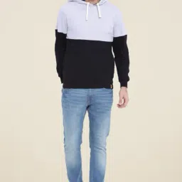 Campus Sutra Black & Grey Solid Hooded Sweatshirt-image-76
