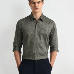 Arrow Green Cotton Regular fit Print Shirt-picture-27