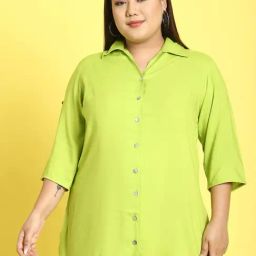 theRebelinme Green Solid Shirt-image-3