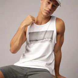 American Eagle White Cotton Regular Fit Vest-picture-1