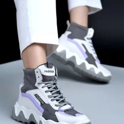 Shoetopia Women's Grey Ankle High Sneakers-image-40