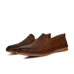 Big Boon Men Round Toe Loafers with Laser Cuts-image-78