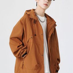 HERE&NOW Men Hooded Solid Casual Tailored Jacket-picture-5