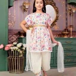 Aarika Girls Pink Printed Kurti Set-image-45