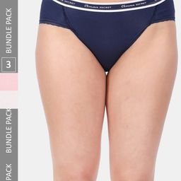 Amour Secret Women Pack Of 3 Striped Breathable Bikini Briefs-picture-1