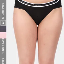 Amour Secret Pack Of 3 Striped Mid-Rise  Anti-Bacterial Bikini Briefs-picture-9