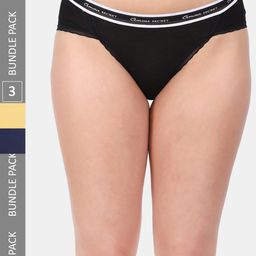 Amour Secret Women Pack Of 3 Striped Anti-Bacterial Bikini Briefs-image-58