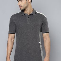 Alcis Men Charcoal Printed Polo Collar T-shirt-image-42