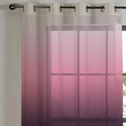 SPACES DRAPE STORY Elegent Self Grey & Purple Polyester 5 ft Window Curtains - Set of 2 image 2