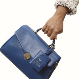 Hidesign Blue Solid Medium Satchel Handbag-26