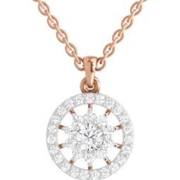 Sparkles Rose Gold Lab Grown Diamond 14KT 0.91ct Wheel Pendant For Women-picture-48