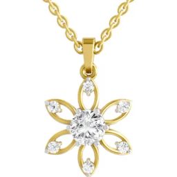 Sparkles Yellow Gold Lab Grown Diamond 14KT 1.01ct Jasmin Pendant For Women-image-14