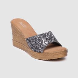 Inc 5 Silver-Toned Embellished Mid-Top Wedges-14
