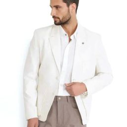 Rare Rabbit Off White Regular Fit Solid Jacket-image-9