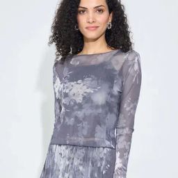 Honey By Pantaloons Grey Slim Fit Floral Print Top With Inner-picture-46
