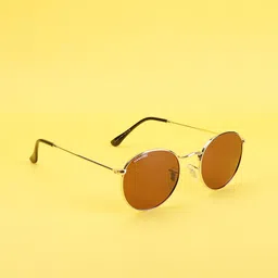 HASHTAG EYEWEAR Unisex Aviator Sunglasses with Polarised Lens HT2025-C3-Golden-picture-2