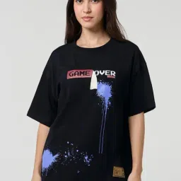 Bewakoof Black Cotton Graphic T-Shirt-picture-27