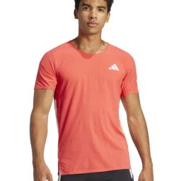 Adidas Red Slim Fit Self Pattern Sports T-Shirt-image-45