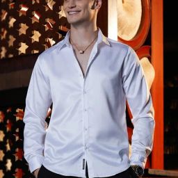 Campus Sutra White Satin Regular Fit Solid Shirt-image-97