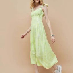 Ginger By Lifestyle Light Green Regular Fit Checks Dress-image-83