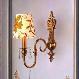 FOS LIGHTING Victoria Antique Brass Wall Sconce with Kashida Shades-picture-13