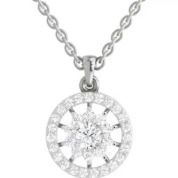 Sparkles White Gold Lab Grown Diamond 14KT 0.91ct Wheel Pendant For Women-image-21