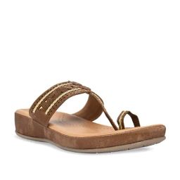 Rocia by Regal Women's Brown Toe Ring Wedges-image-87