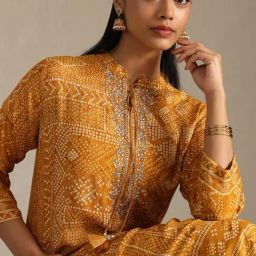 Soch Mustard Regular Fit Printed Kurtas image 5