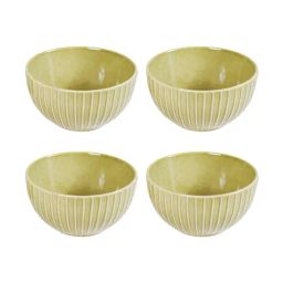 Nestasia Olive Green Costola Ceramic Serving Bowl Set of 4 (650 ml)-44