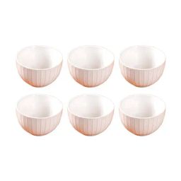 Nestasia Off-White Striped Costola Ceramic Bowls Set of 6 (250 ml)-38