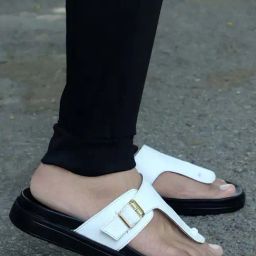 Eego Italy Men's White T-Strap Sandals-picture-31