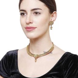 YouBella Gold Plated Traditional Dancing Peacock Jewellery Set-69