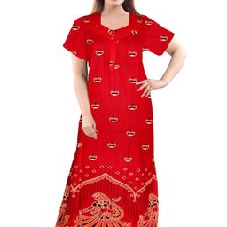 AAKARSHANA CREATION Women Red Maxi Nightdress-image-82