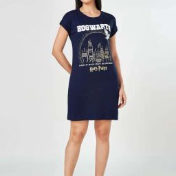 Dreamz by Pantaloons Navy Cotton Printed Dress-image-74