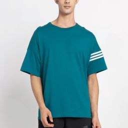 Adidas Originals Turquoise Oversized Printed Sports T-Shirt-image-65