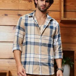 Campus Sutra Multicolor Polycotton Regular Fit Checks Shirt-image-92