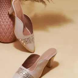 The White Pole Women's White Mule Shoes-image-82