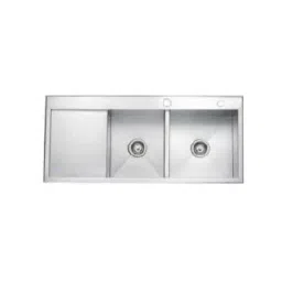 Jayna Square 45x20x09 inch Brush Finish Stainless Steel Double Bowl Kitchen Sink with Soap Dispenser, JS 4520 L-image-47
