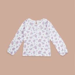 Pantaloons Junior Off-White & Pink Cotton Floral Print Full Sleeves Top-image-74