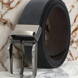 Crusset Black Leather Formal Belt for Men-image-50