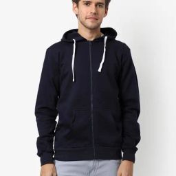 Campus Sutra Navy Cotton Regular Fit Hooded Sweatshirt-picture-25