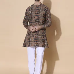 MOSHI Geometric Printed Pure Cotton Straight Kurta-picture-51